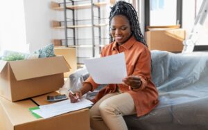woman planning a relocation